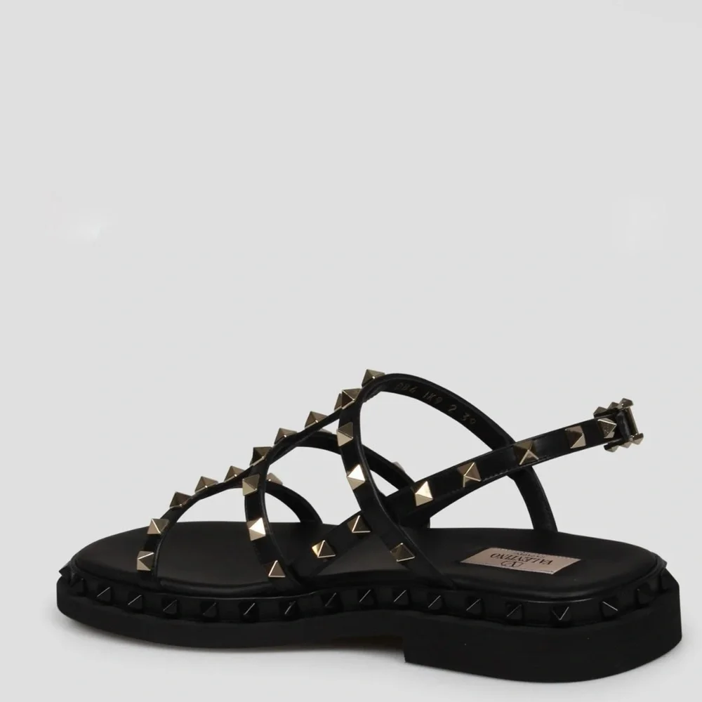 ❗️SOLD❗️Valentino Garavani Rockstud Leather Sandals Black - Picture 9 of 11